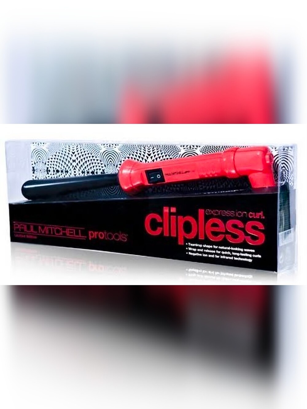 NIB Paul Mitchell Pro Tools Express Ion Clipless Curl Wand - Limited Edition Red